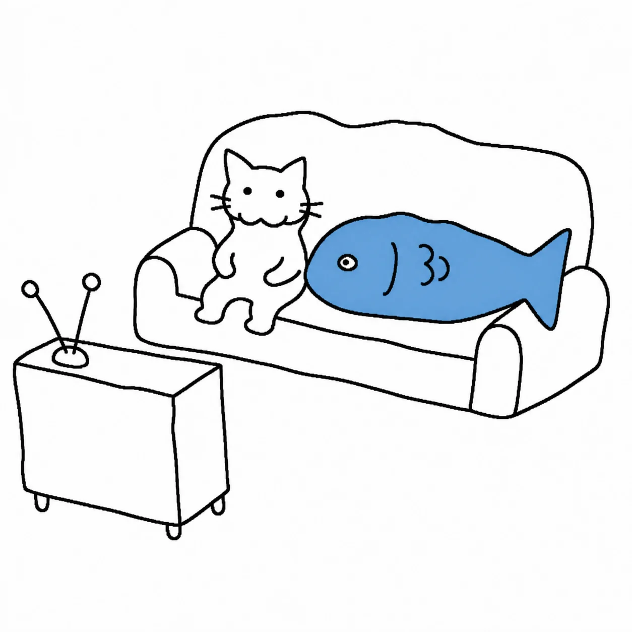 watching tv with the fish
